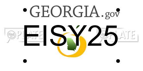 EISY25 Georgia License Plate
