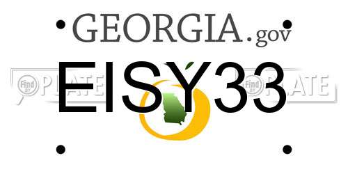 EISY33 Georgia License Plate