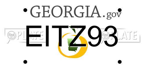 EITZ93 Georgia License Plate