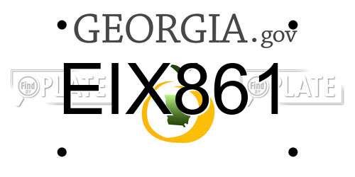 EIX861 Georgia License Plate