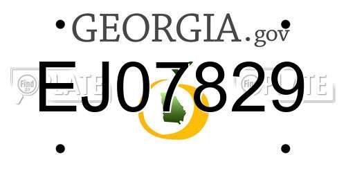 EJ07829 Georgia License Plate