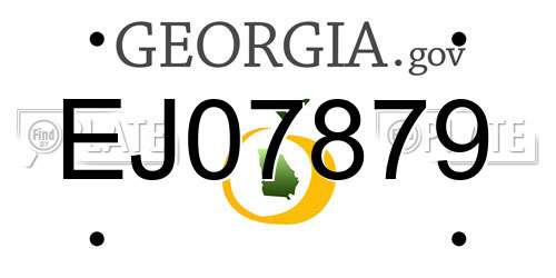 EJ07879 Georgia License Plate