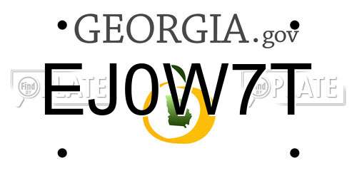 EJ0W7T Georgia License Plate