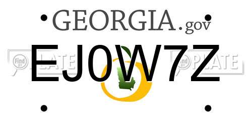 EJ0W7Z Georgia License Plate