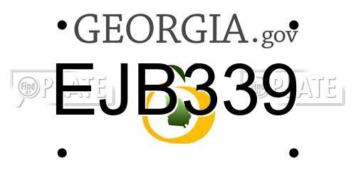 EJB339 Georgia License Plate