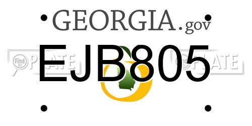 EJB805 Georgia License Plate