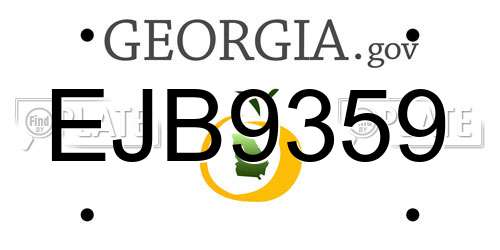 EJB9359 Georgia License Plate