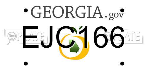 EJC166 Georgia License Plate