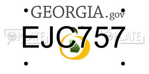 EJC757 Georgia License Plate