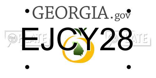 EJCY28 Georgia License Plate