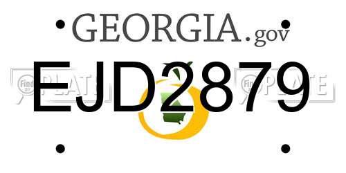 EJD2879 Georgia License Plate