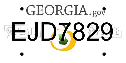 EJD7829 Georgia License Plate