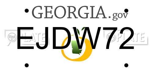 EJDW72 Georgia License Plate