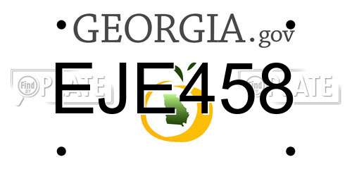 EJE458 Georgia License Plate