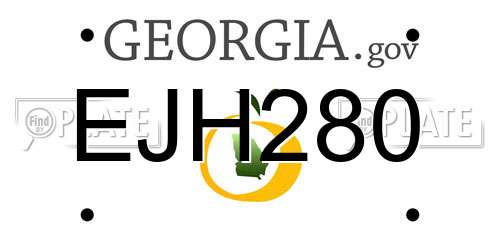 EJH280 Georgia License Plate