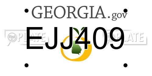 EJJ409 Georgia License Plate