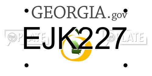 EJK227 Georgia License Plate