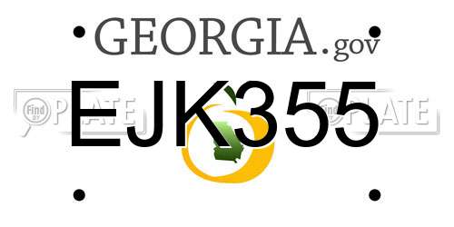 EJK355 Georgia License Plate