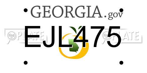 EJL475 Georgia License Plate