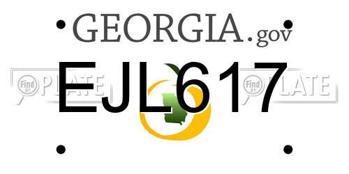 EJL617 Georgia License Plate