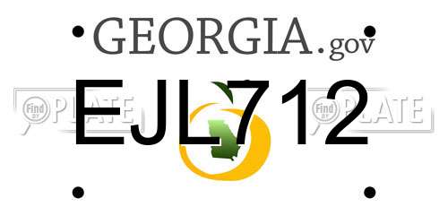 EJL712 Georgia License Plate