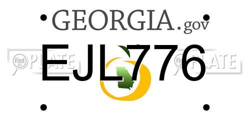 EJL776 Georgia License Plate