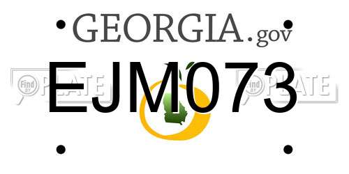 EJM073 Georgia License Plate
