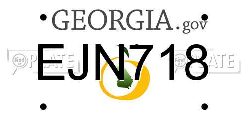 EJN718 Georgia License Plate