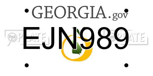 EJN989 Georgia License Plate