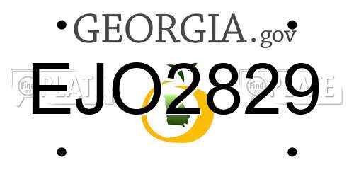 EJO2829 Georgia License Plate