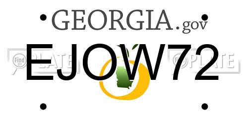 EJOW72 Georgia License Plate