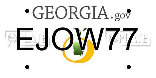 EJOW77 Georgia License Plate