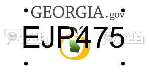 EJP475 Georgia License Plate