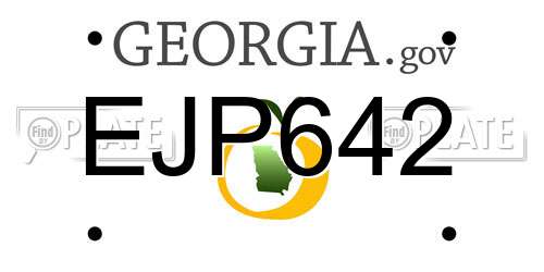 EJP642 Georgia License Plate