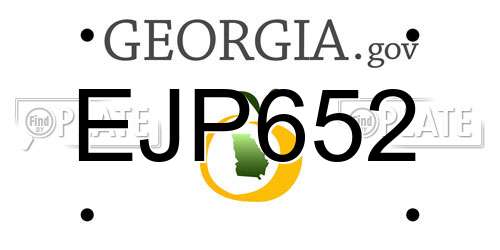 EJP652 Georgia License Plate