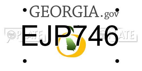 EJP746 Georgia License Plate