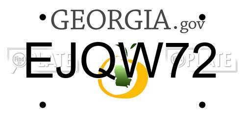 EJQW72 Georgia License Plate