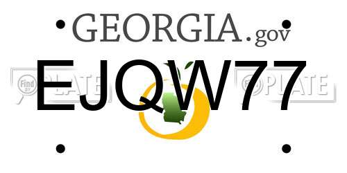 EJQW77 Georgia License Plate