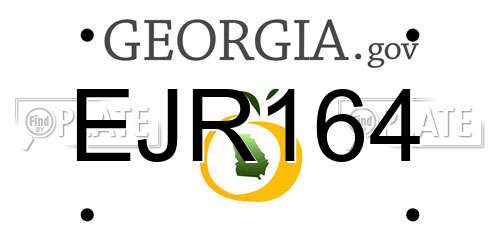 EJR164 Georgia License Plate