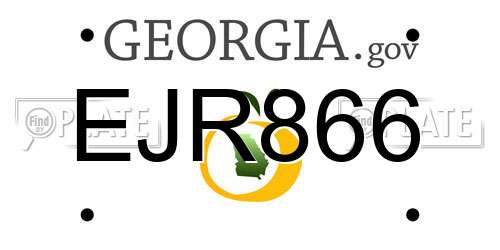 EJR866 Georgia License Plate