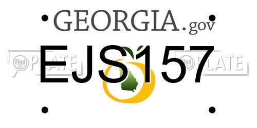 EJS157 Georgia License Plate