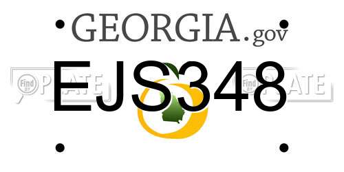 EJS348 Georgia License Plate