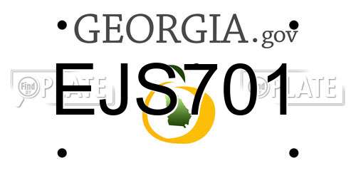 EJS701 Georgia License Plate