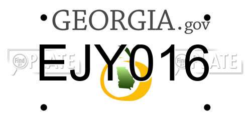 EJY016 Georgia License Plate
