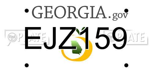 EJZ159 Georgia License Plate
