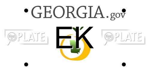 EK Georgia License Plate
