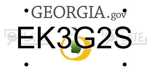 EK3G2S Georgia License Plate