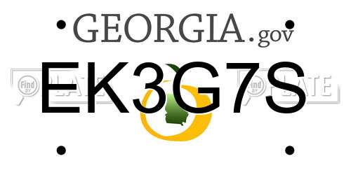 EK3G7S Georgia License Plate