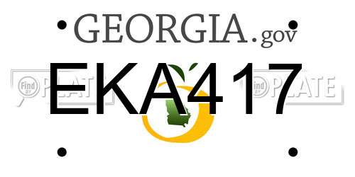 EKA417 Georgia License Plate