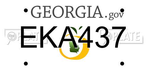 EKA437 Georgia License Plate